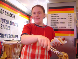 ポートベローマーケット ドイツのソーセージバーガー