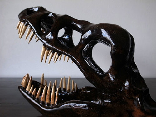 恐竜骨格オブジェ 陶器 ティラノサウルス